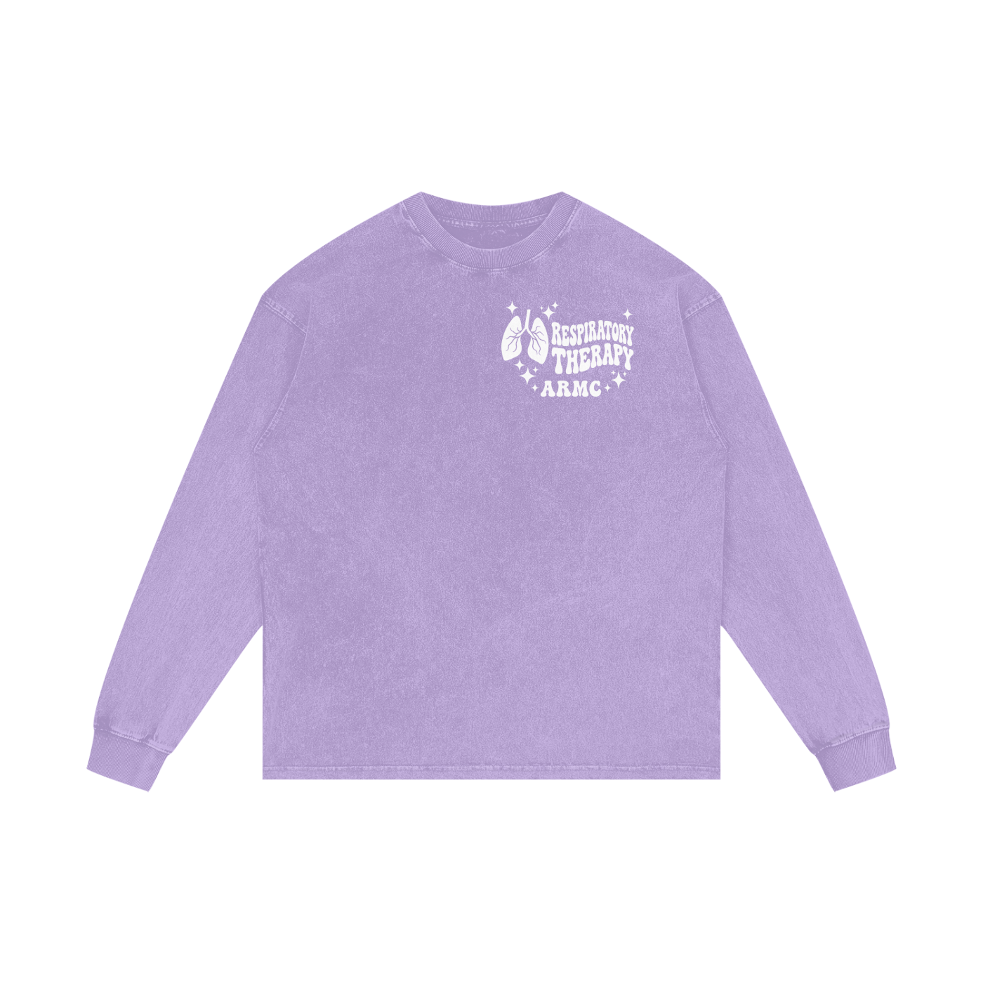 Respiratory Therapy- adult unisex Acid Wash Oversize Long Sleeve T-Shirt