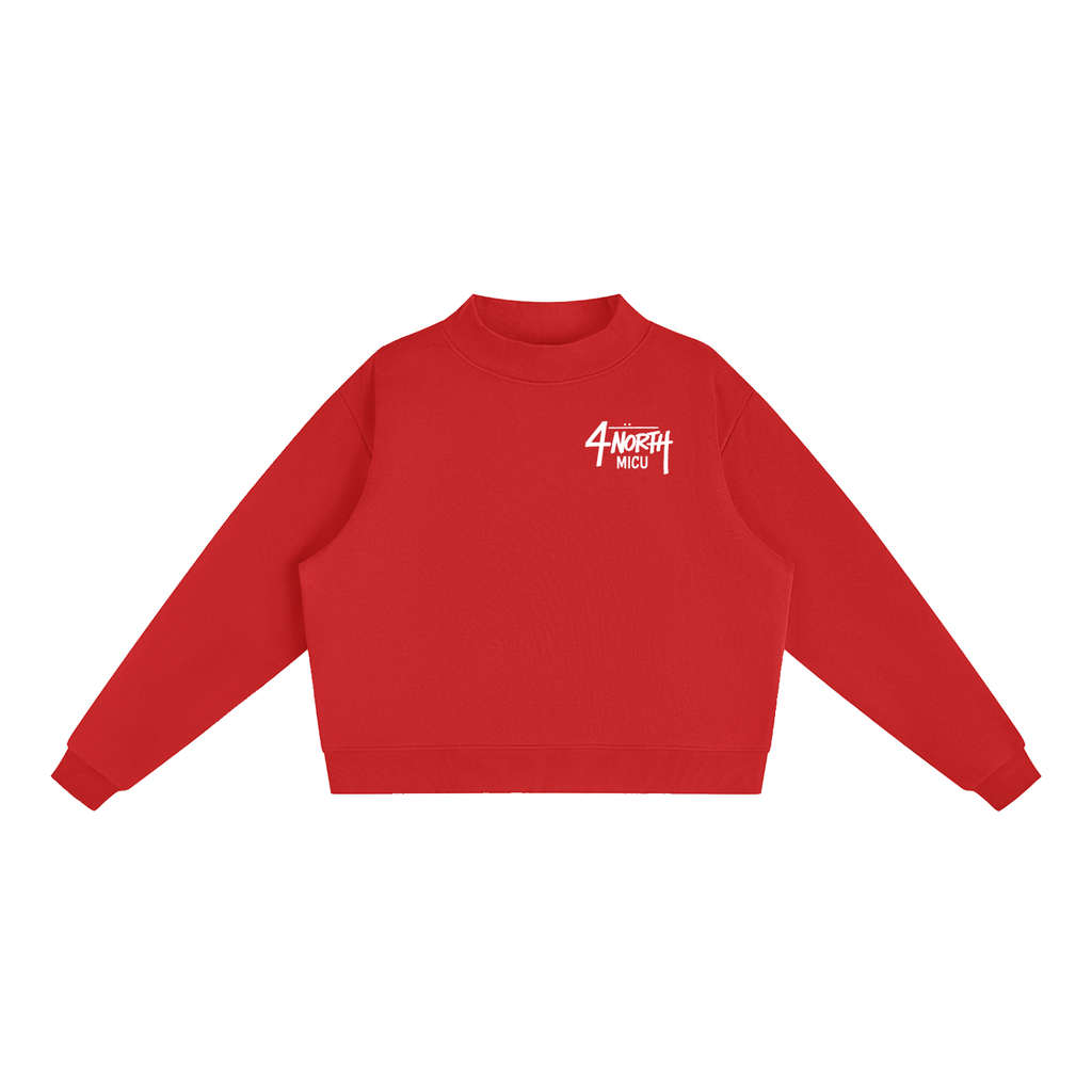 4 North- women’s Essential Fleece Mock-Neck Crew Sweatshirt
