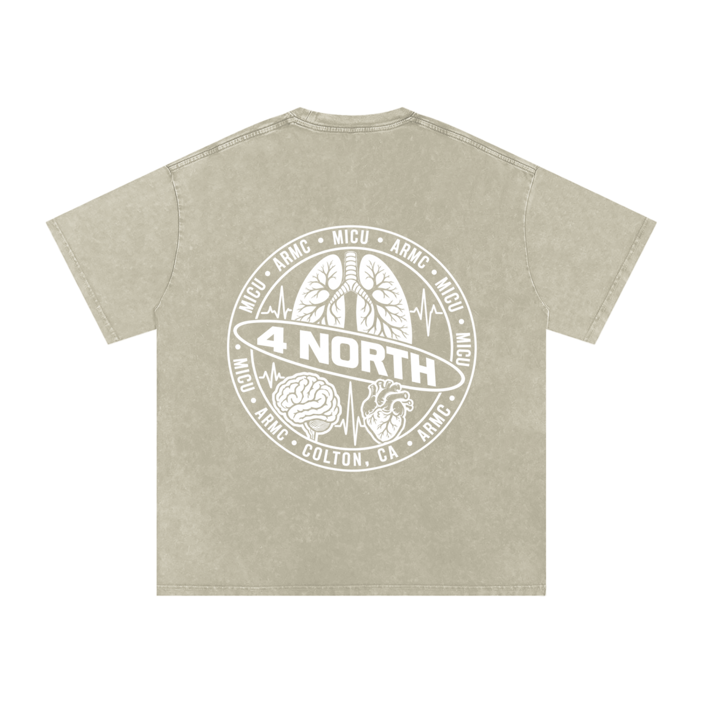 4 North white lettering- adult unisex Snow Washed Oversized Cotton T-Shirt