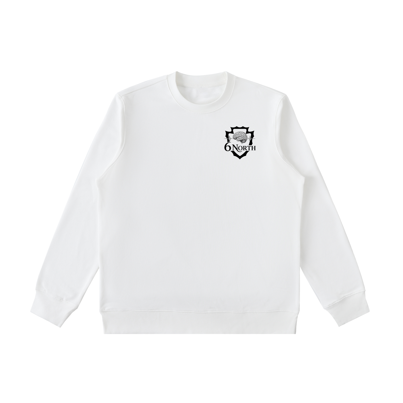 6 North Black Lettering -Essential Heavyweight Crewneck  Sweatshirt