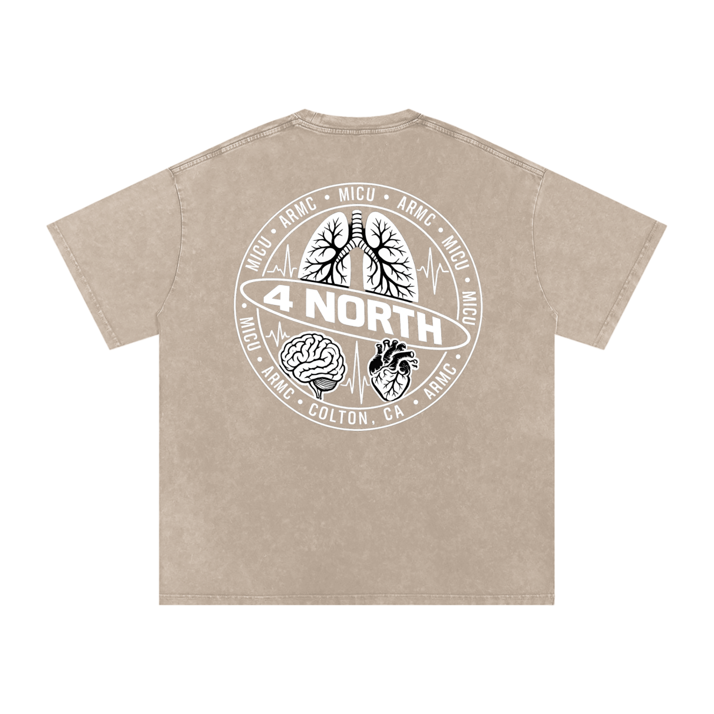 4 North white lettering- adult unisex Snow Washed Oversized Cotton T-Shirt