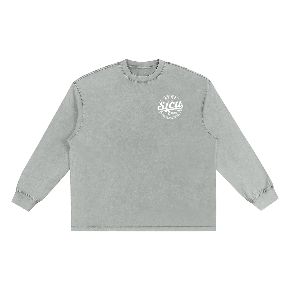 2 South SICU- adult unisex Snow Washed Frayed Edge T-Shirt