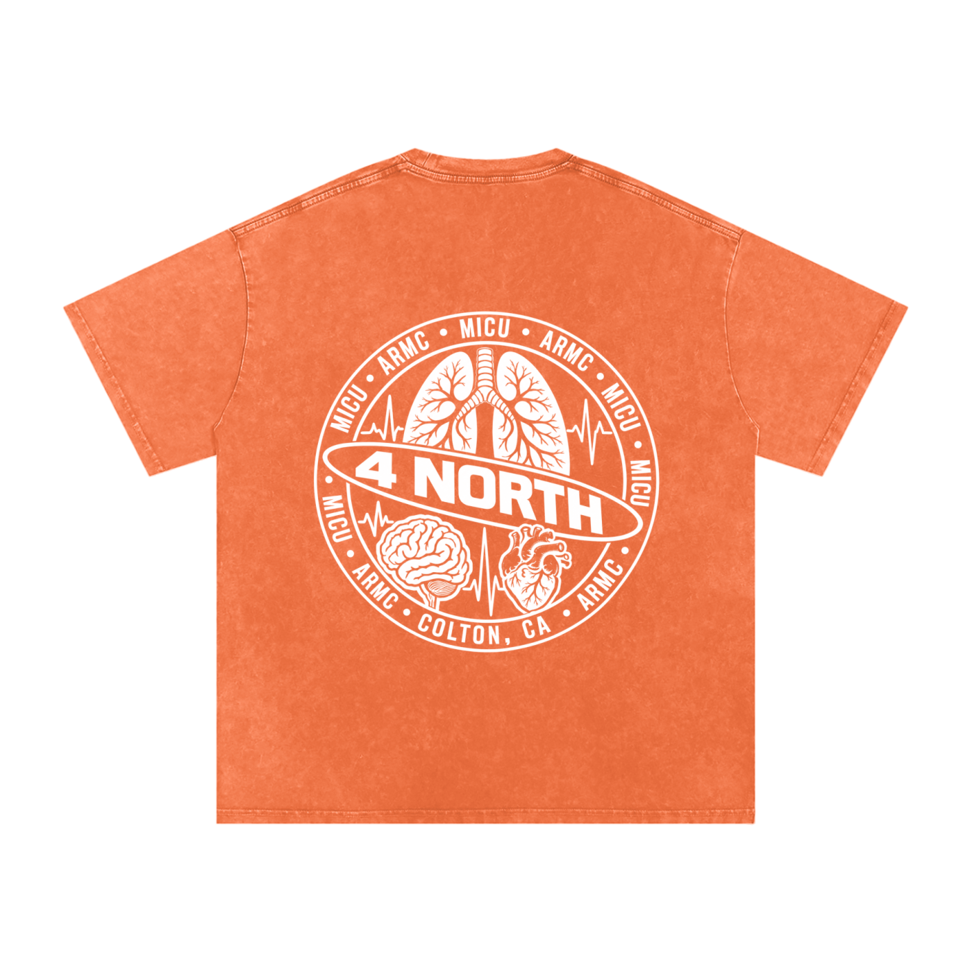 4 North white lettering- adult unisex Snow Washed Oversized Cotton T-Shirt