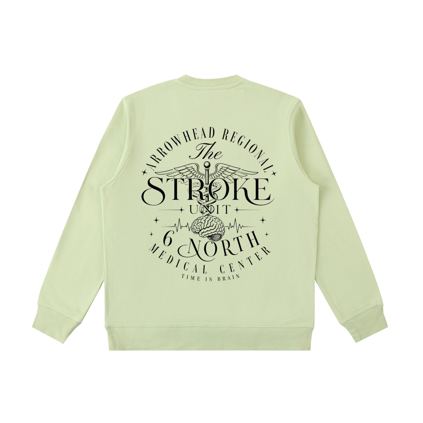 6 North Black Lettering -Essential Heavyweight Crewneck  Sweatshirt