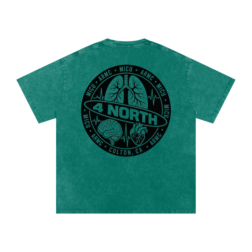 4 North black lettering- adult unisex Snow Washed Oversized Cotton T-Shirt