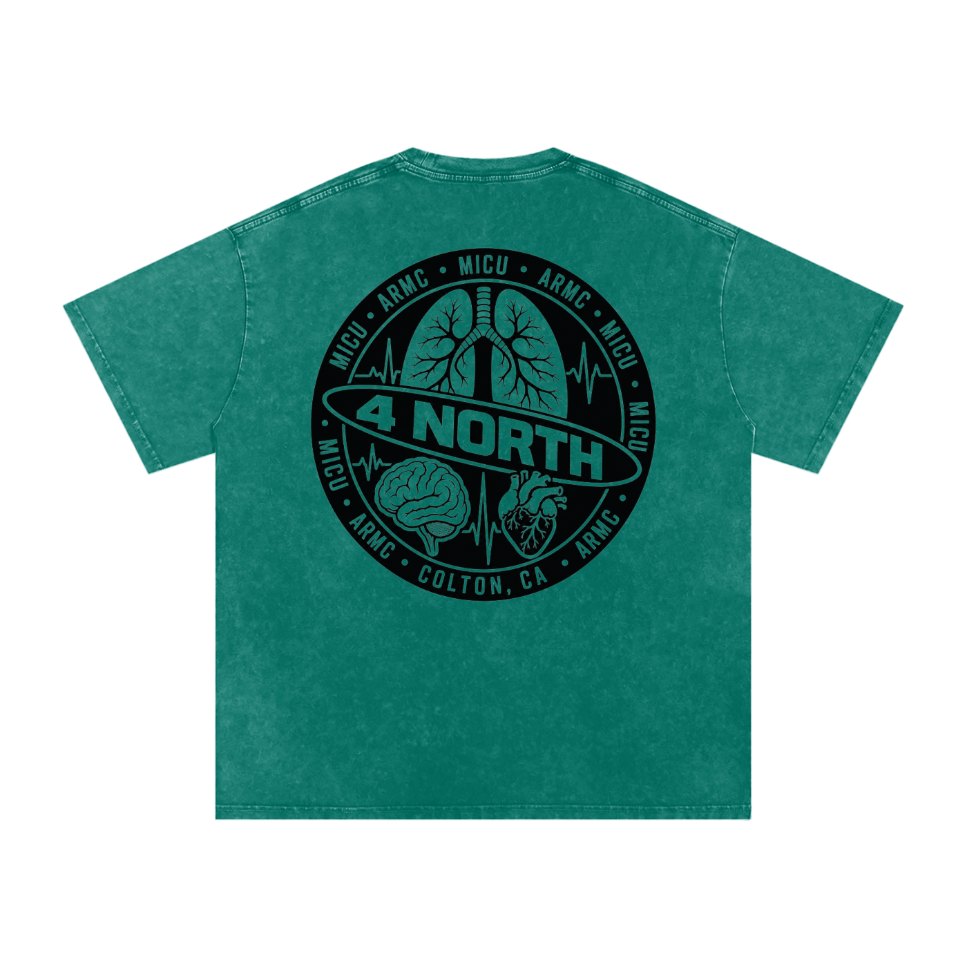 4 North black lettering- adult unisex Snow Washed Oversized Cotton T-Shirt