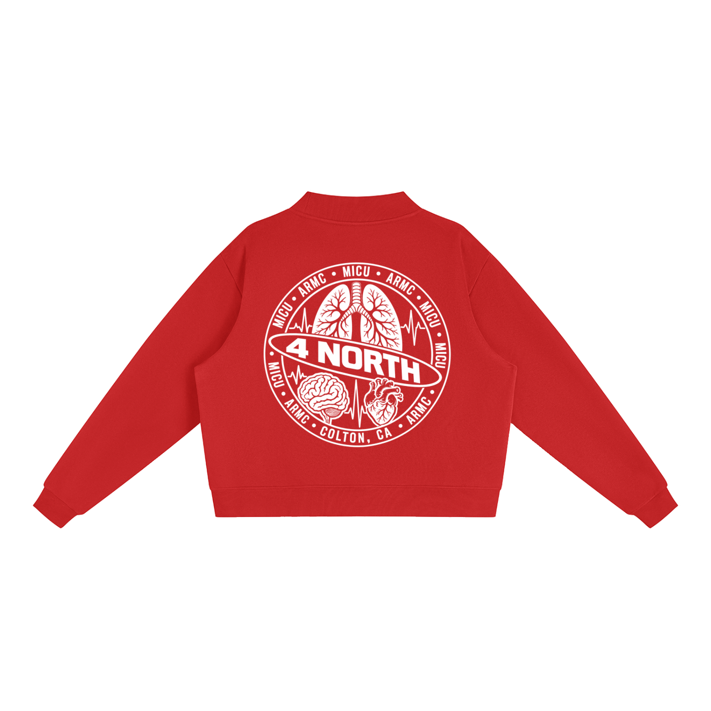 4 North- women’s Essential Fleece Mock-Neck Crew Sweatshirt