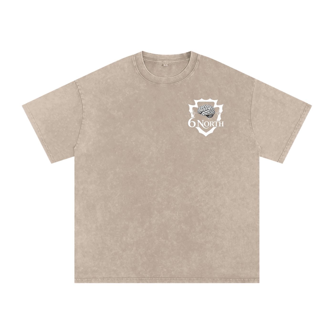 6 North white Lettering - adult unisex Snow Washed Oversized Cotton T-Shirt