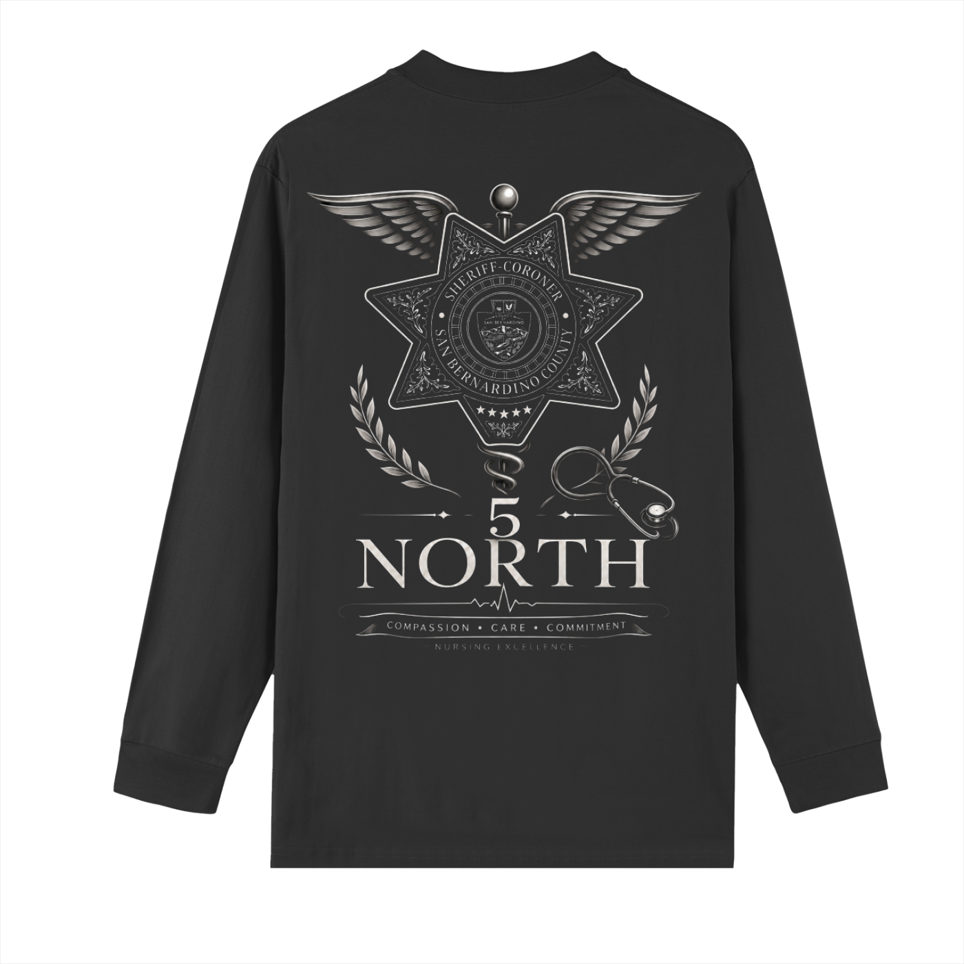 “5 North Long Sleeve”- adult unisex Crew Neck Drop Shoulder Long Sleeve Shirt