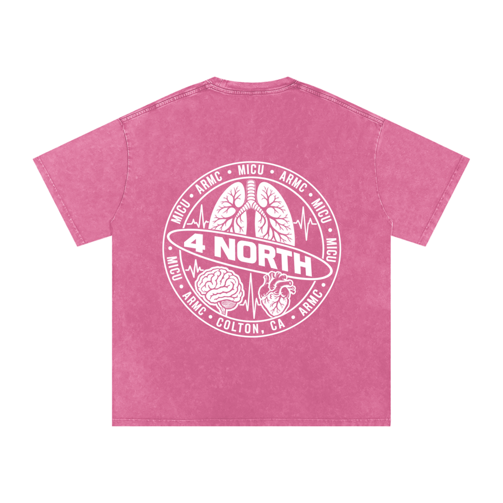 4 North white lettering- adult unisex Snow Washed Oversized Cotton T-Shirt