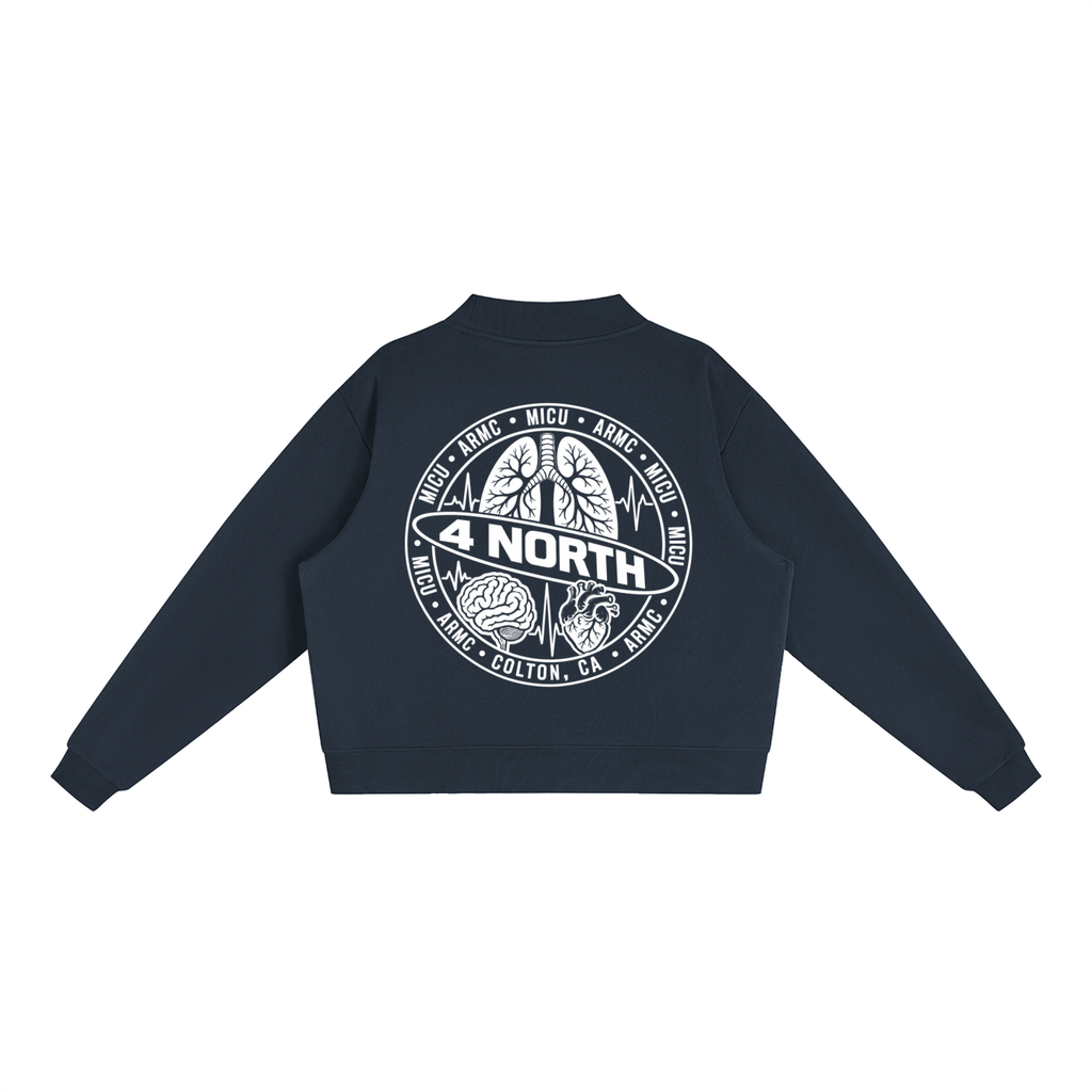 4 North- women’s Essential Fleece Mock-Neck Crew Sweatshirt