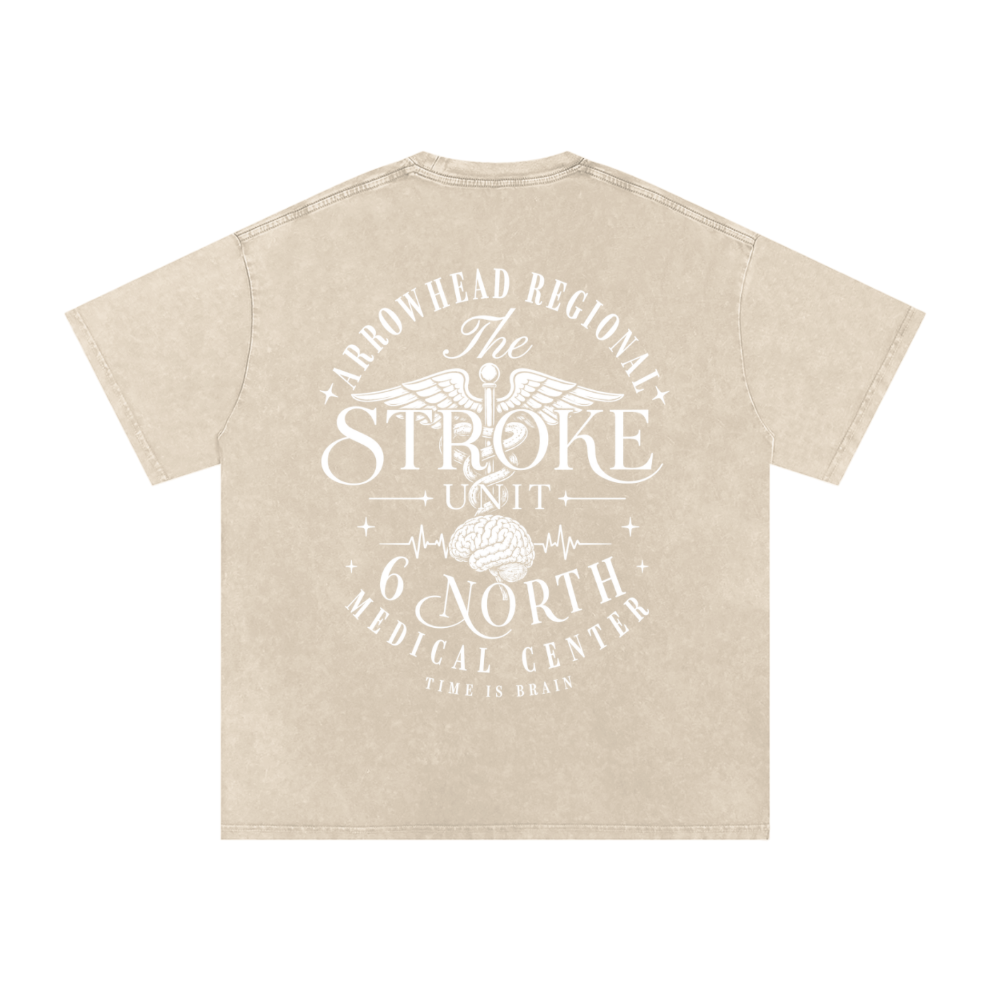 6 North white Lettering - adult unisex Snow Washed Oversized Cotton T-Shirt