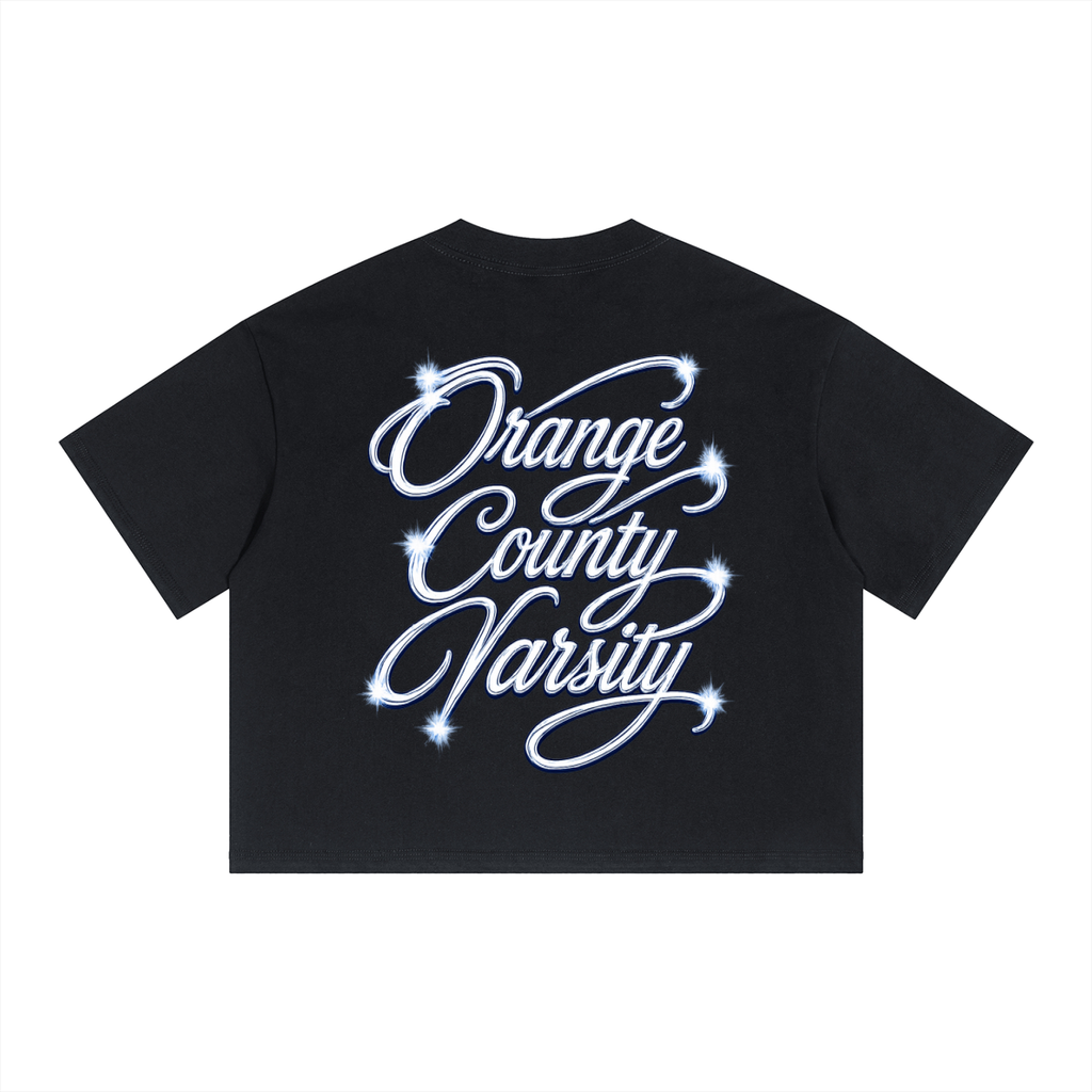 OC Varsity shiny - adult unisex Boxy Drop Shoulder Crop T-Shirt