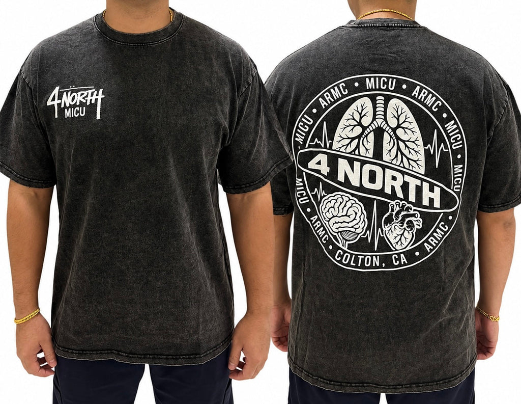 4 North white lettering- adult unisex Snow Washed Oversized Cotton T-Shirt