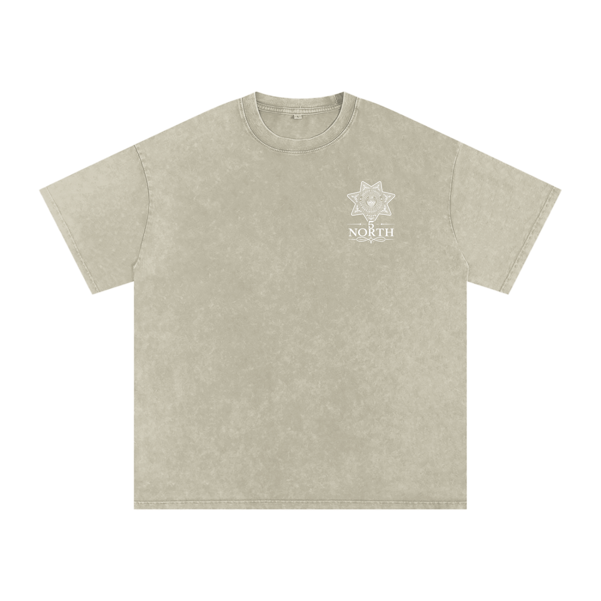 5 North-adult unisex Snow Washed Oversized Cotton T-Shirt