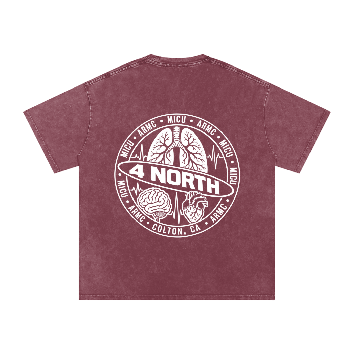 4 North white lettering- adult unisex Snow Washed Oversized Cotton T-Shirt