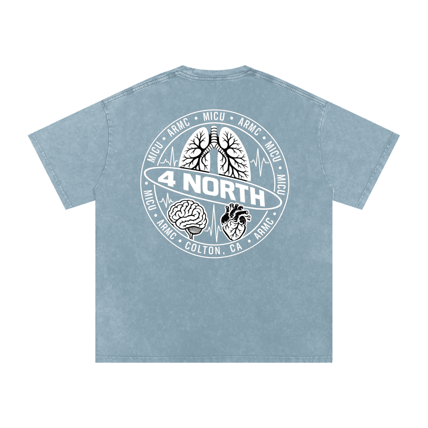 4 North white lettering- adult unisex Snow Washed Oversized Cotton T-Shirt