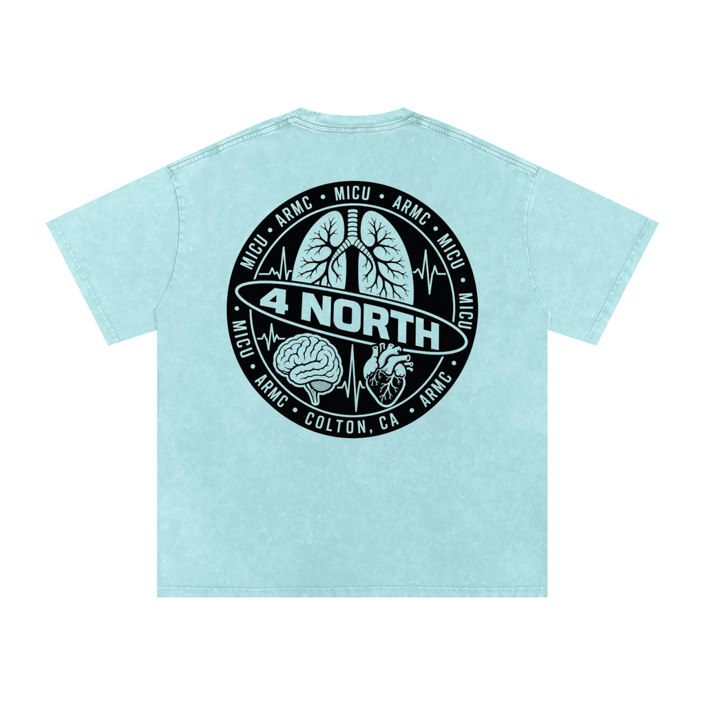 4 North black lettering- adult unisex Snow Washed Oversized Cotton T-Shirt