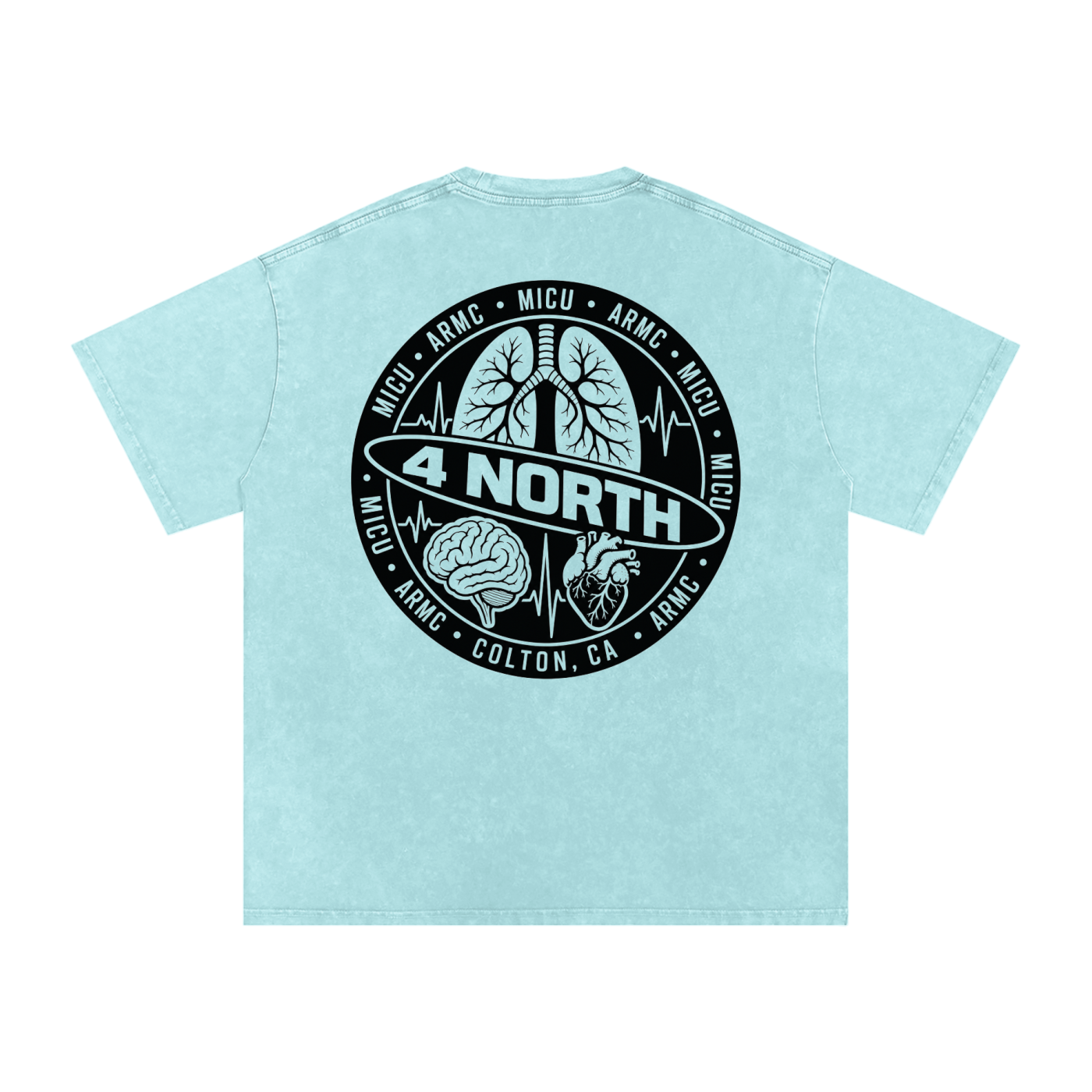 4 North black lettering- adult unisex Snow Washed Oversized Cotton T-Shirt
