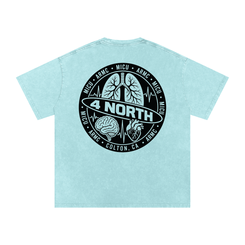 4 North black lettering- adult unisex Snow Washed Oversized Cotton T-Shirt