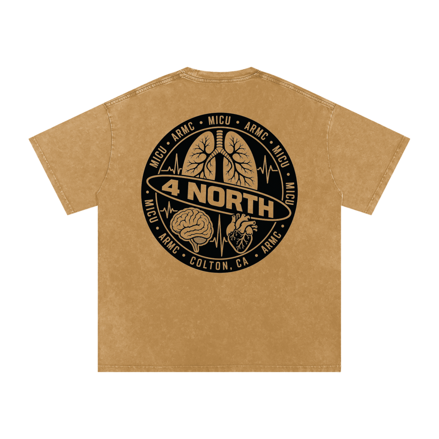 4 North black lettering- adult unisex Snow Washed Oversized Cotton T-Shirt