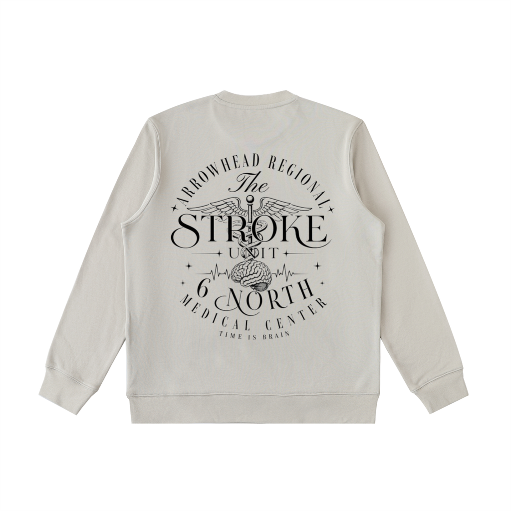 6 North Black Lettering -Essential Heavyweight Crewneck  Sweatshirt