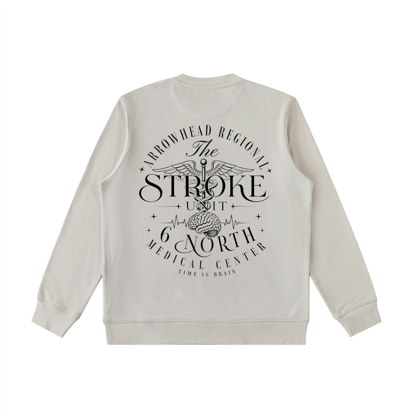 6 North Black Lettering -Essential Heavyweight Crewneck  Sweatshirt