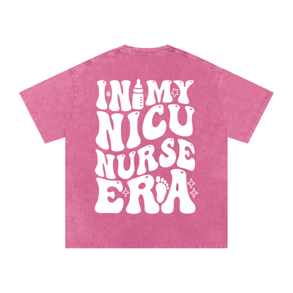 NICU- adult unisex Snow Washed Oversized Cotton T-Shirt