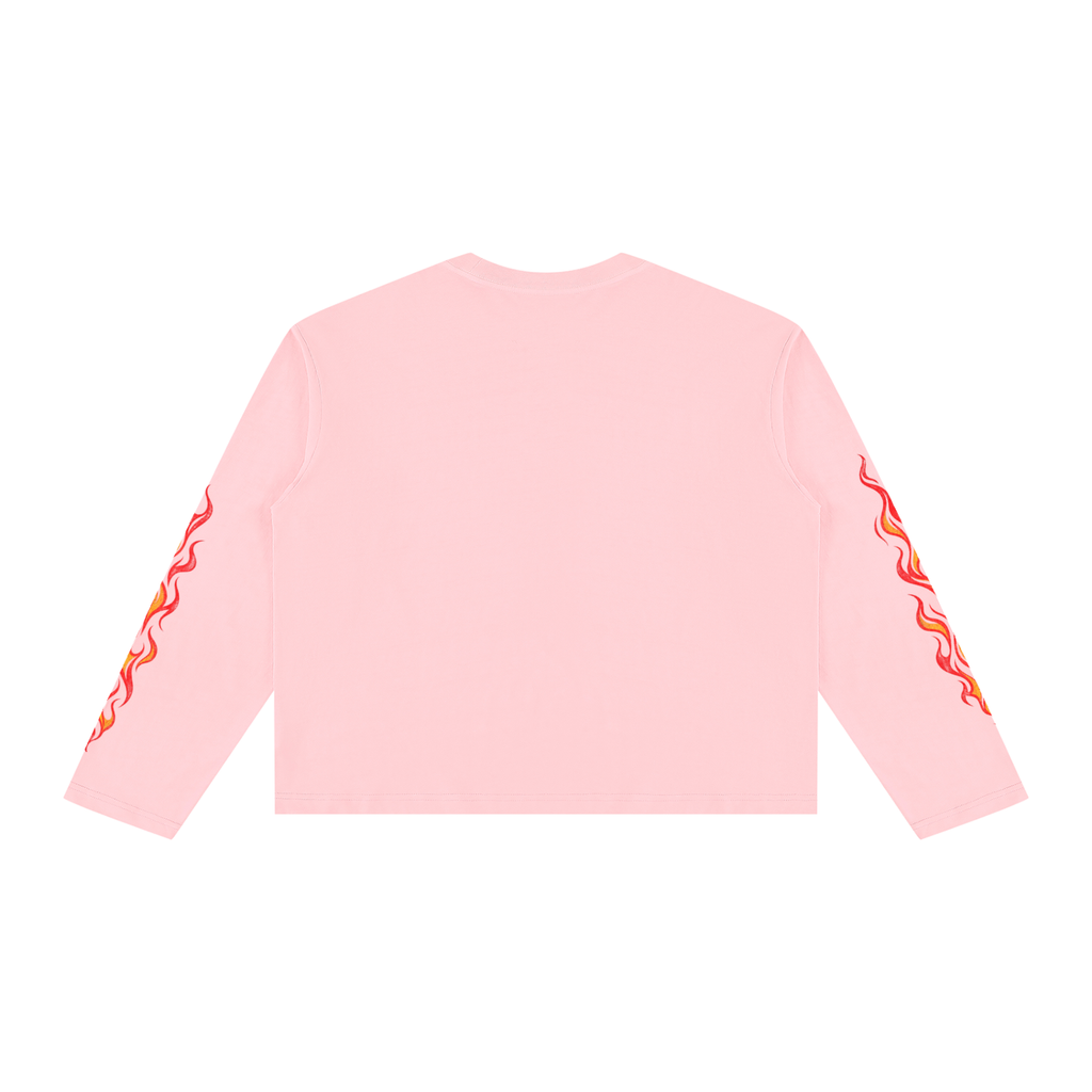 OC Varsity Flames- Unisex Vintage Wash Long Sleeve Boxy T-Shirt