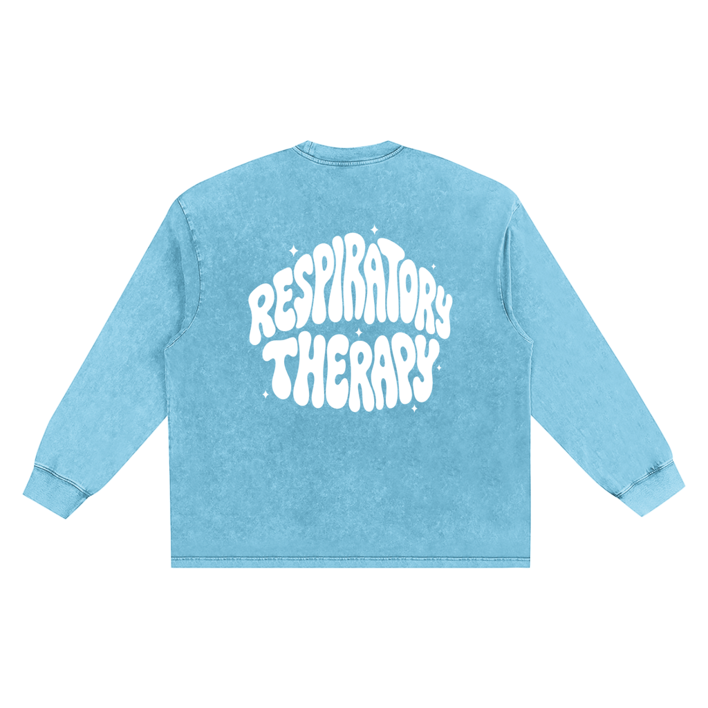 Respiratory Therapy- adult unisex Snow Washed Frayed Edge T-Shirt