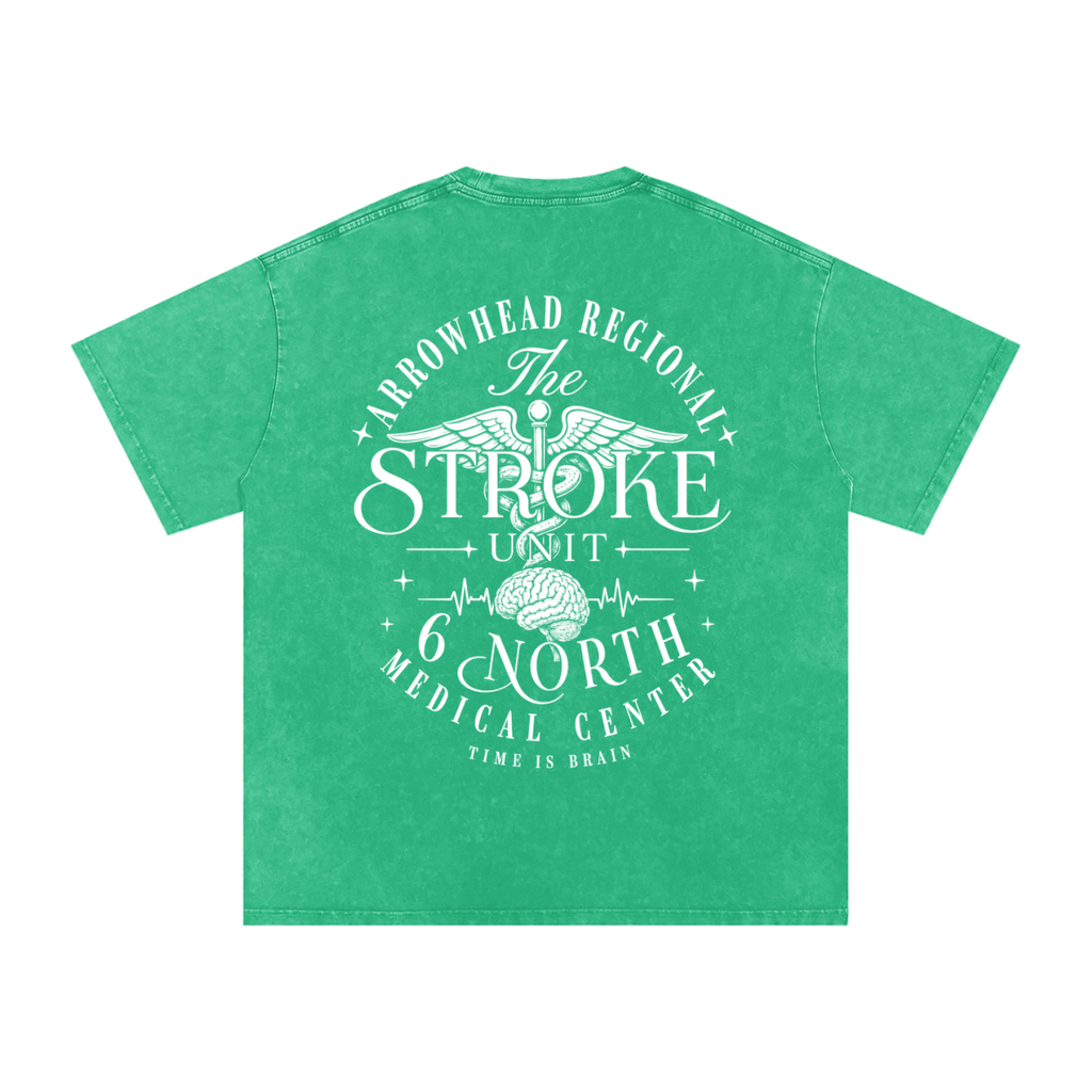 6 North white Lettering - adult unisex Snow Washed Oversized Cotton T-Shirt