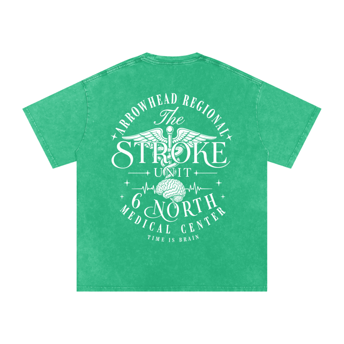 6 North white Lettering - adult unisex Snow Washed Oversized Cotton T-Shirt