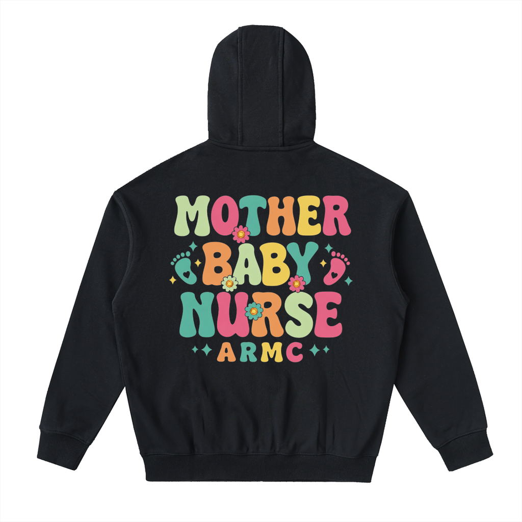 Mother Baby Multicolor- Adult Unisex Drop-Shoulder Zip Up Hoodie