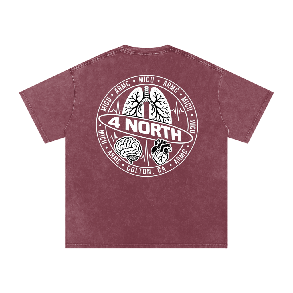4 North white lettering- adult unisex Snow Washed Oversized Cotton T-Shirt