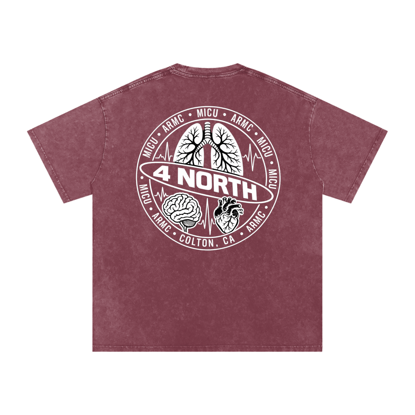 4 North white lettering- adult unisex Snow Washed Oversized Cotton T-Shirt