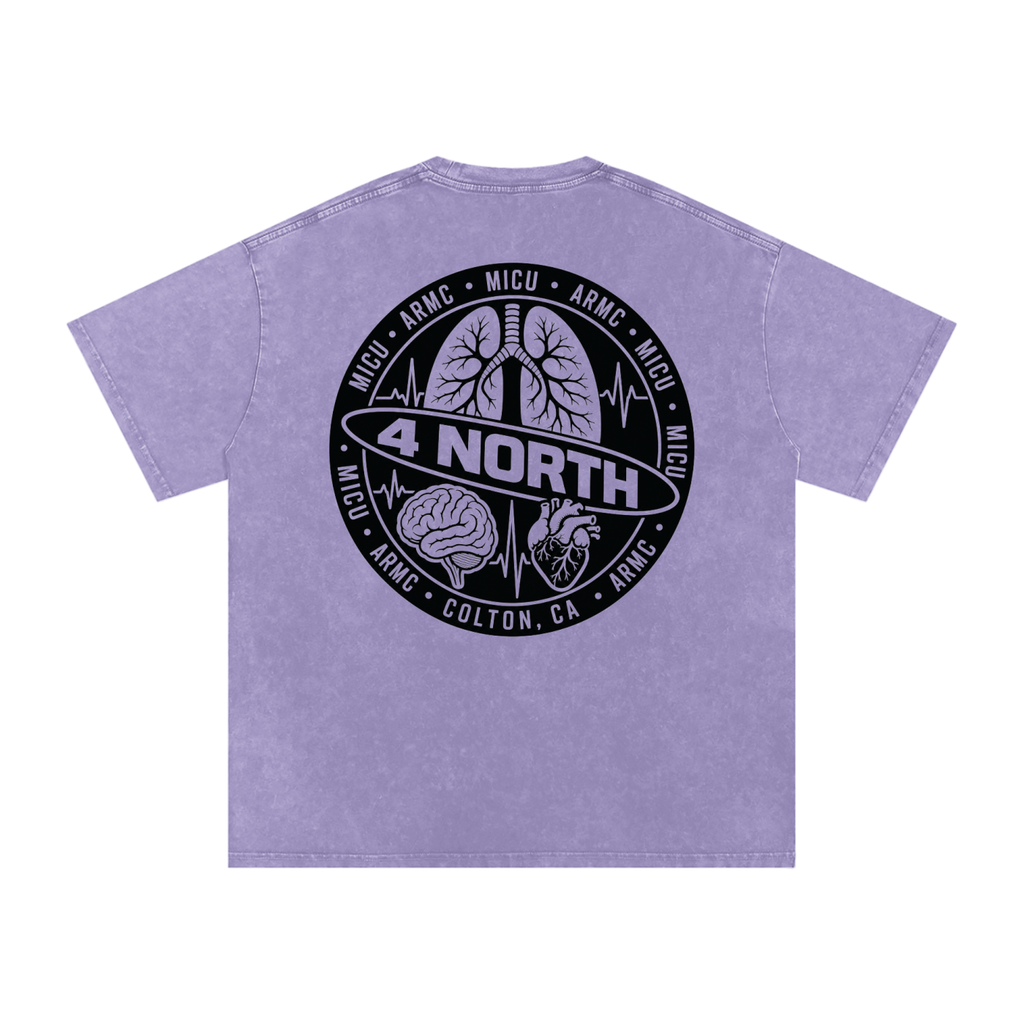 4 North black lettering- adult unisex Snow Washed Oversized Cotton T-Shirt