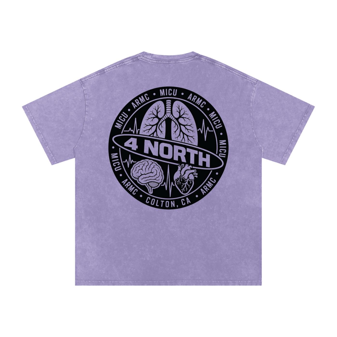 4 North black lettering- adult unisex Snow Washed Oversized Cotton T-Shirt