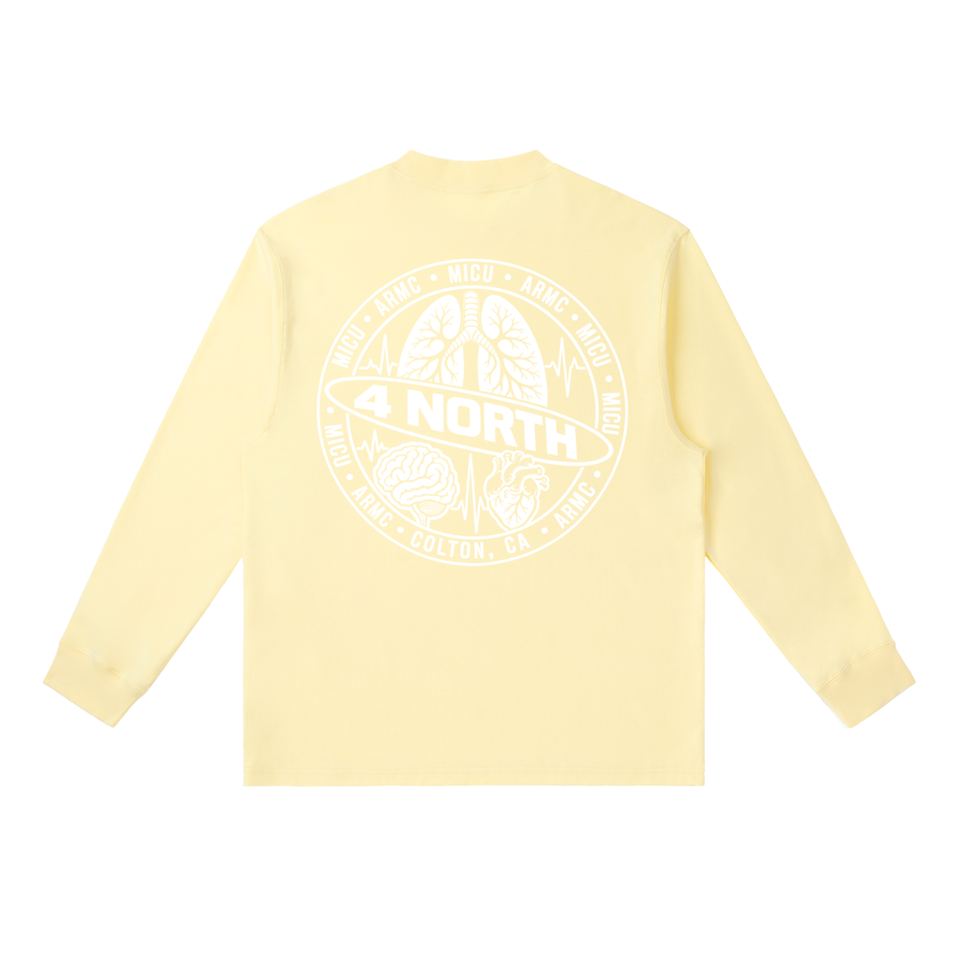 4 North white print- Long-Sleeve T-Shirt