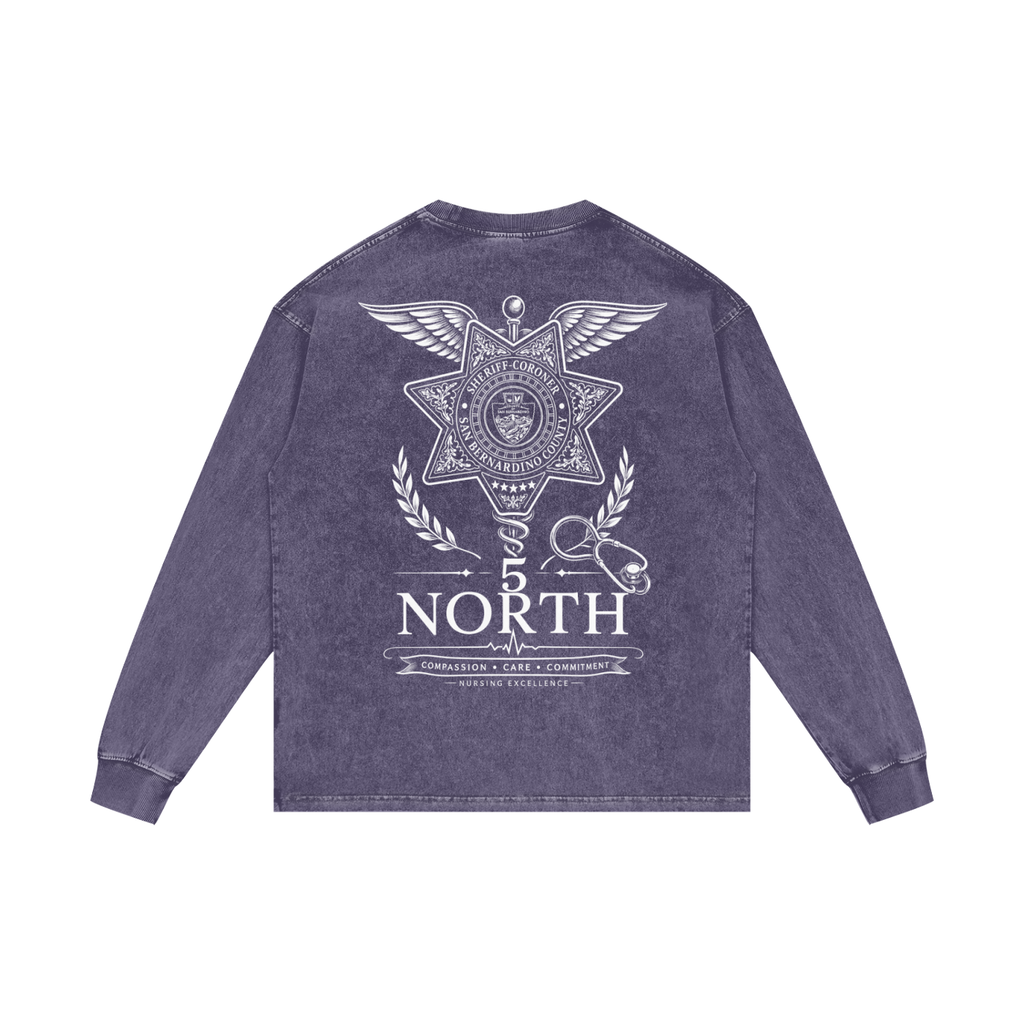 5 North- Acid Wash Oversize Long Sleeve T-Shirt