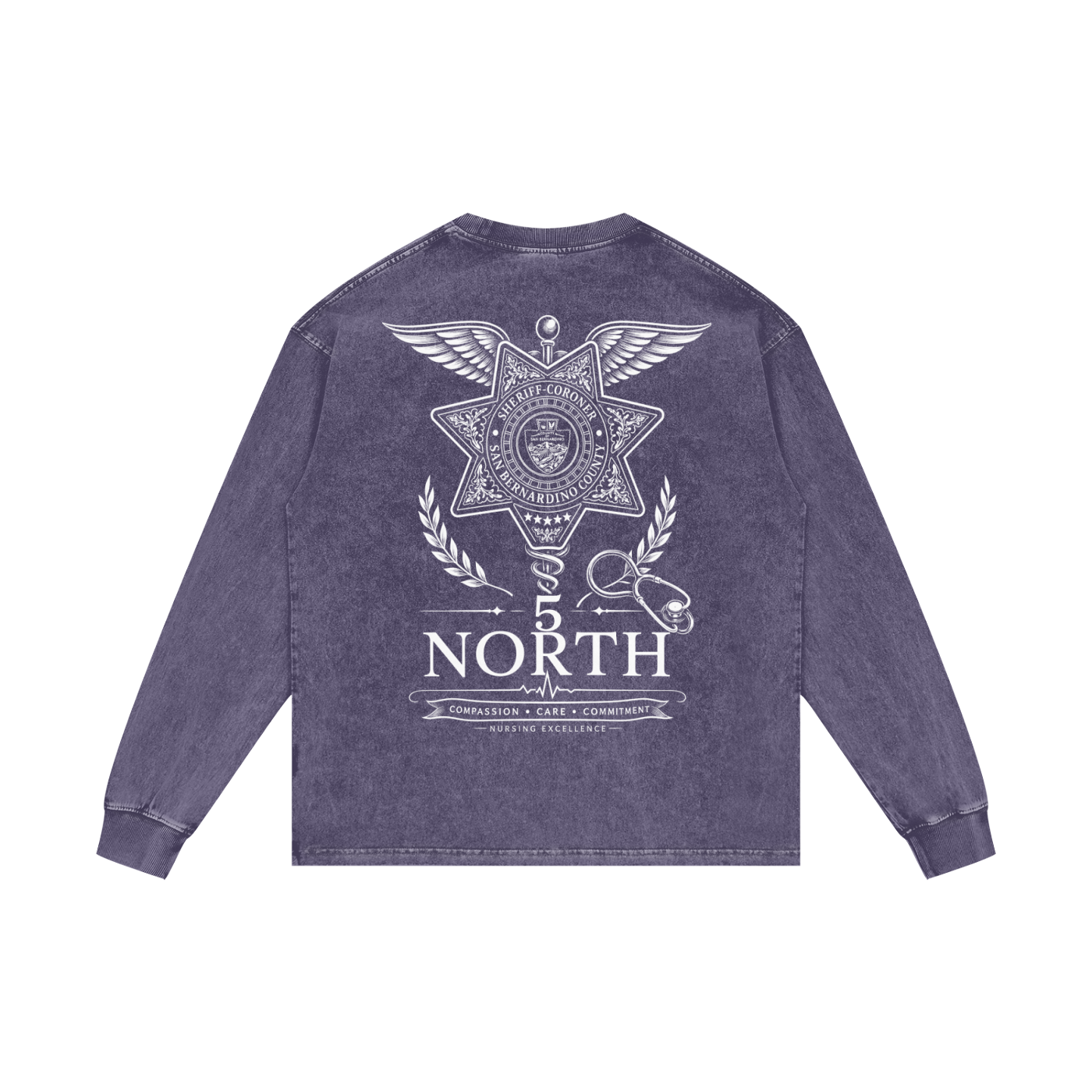 5 North- Acid Wash Oversize Long Sleeve T-Shirt