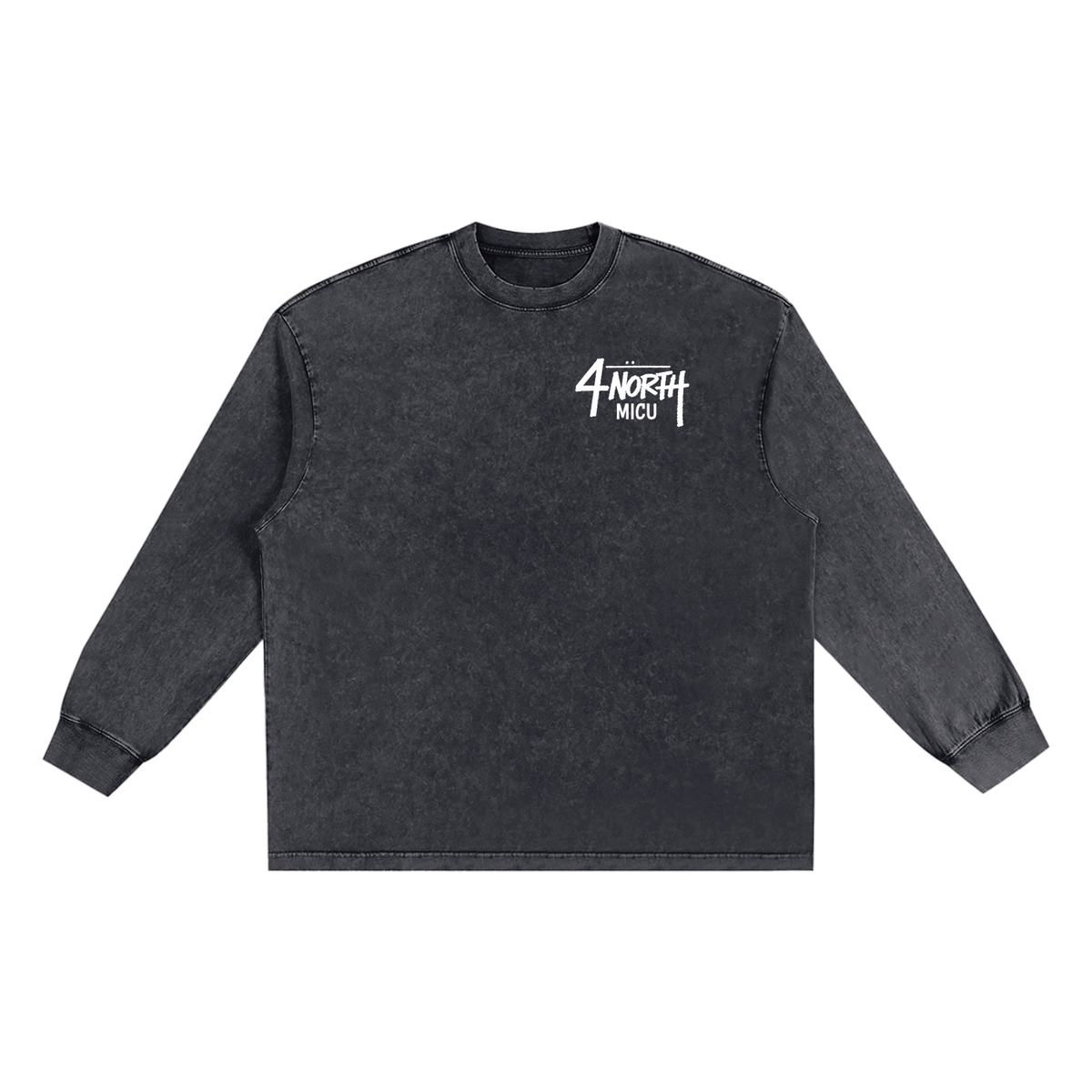 4 North white lettering- adult unisex Snow Washed Frayed Edge T-Shirt