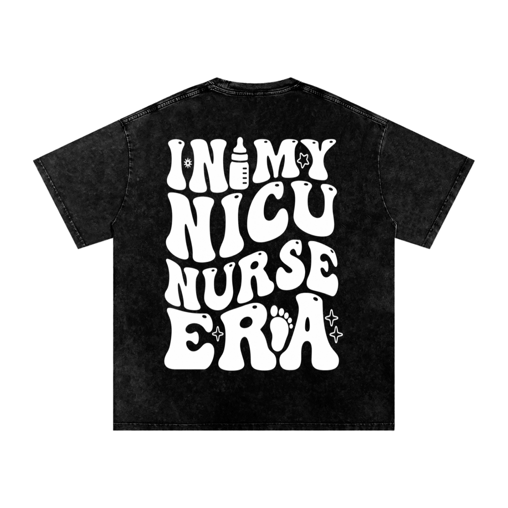 NICU- adult unisex Snow Washed Oversized Cotton T-Shirt