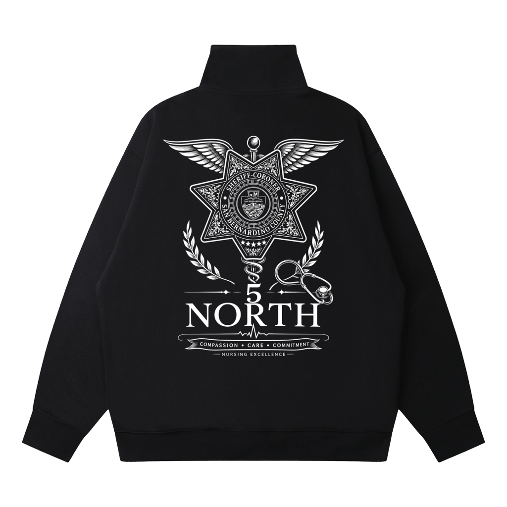 5 North- Quarter-Zip Drop Shoulder Sweatshirt