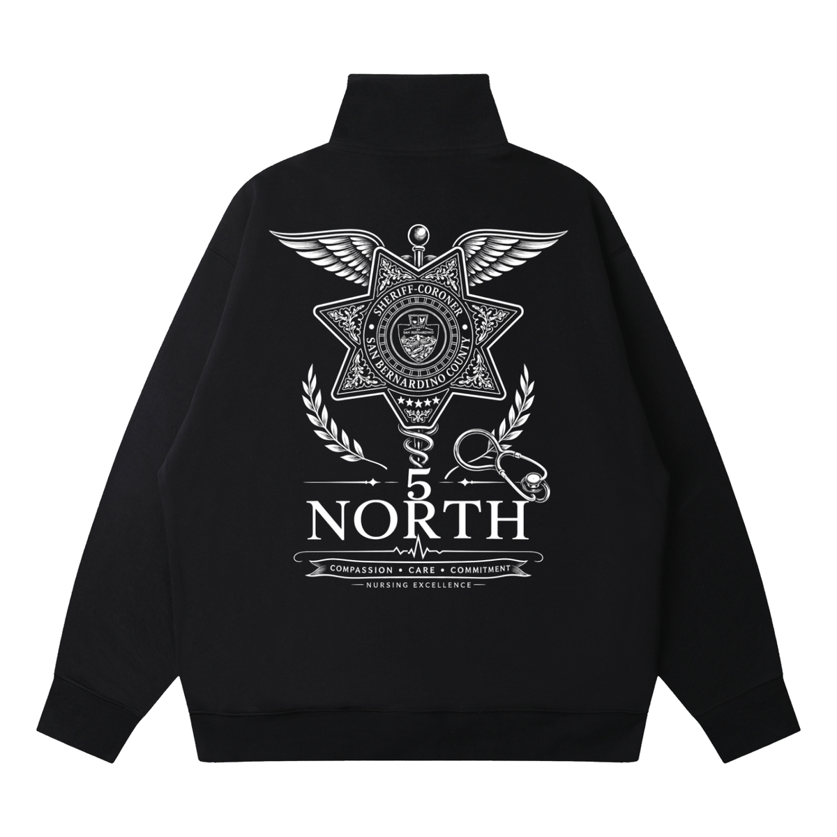 5 North- Quarter-Zip Drop Shoulder Sweatshirt