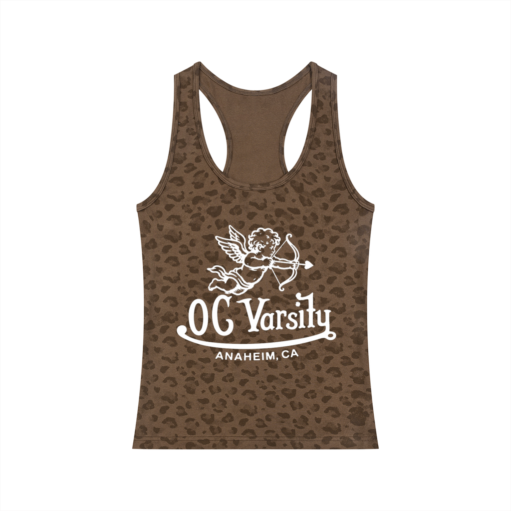 OC Varsity Logo- Adult Women’s Leopard print Tank Top