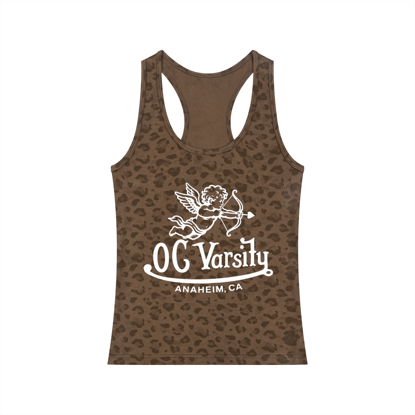 OC Varsity Logo- Adult Women’s Leopard print Tank Top