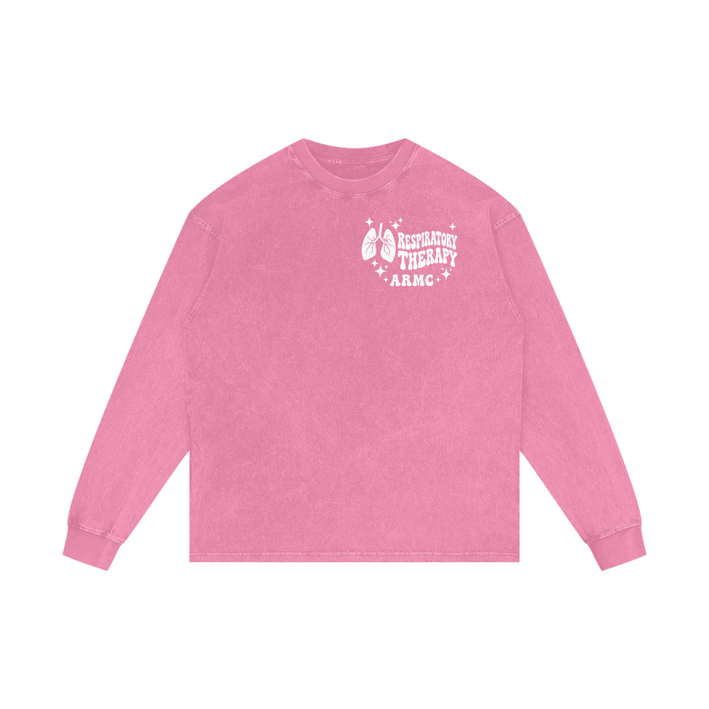 Respiratory Therapy- adult unisex Acid Wash Oversize Long Sleeve T-Shirt