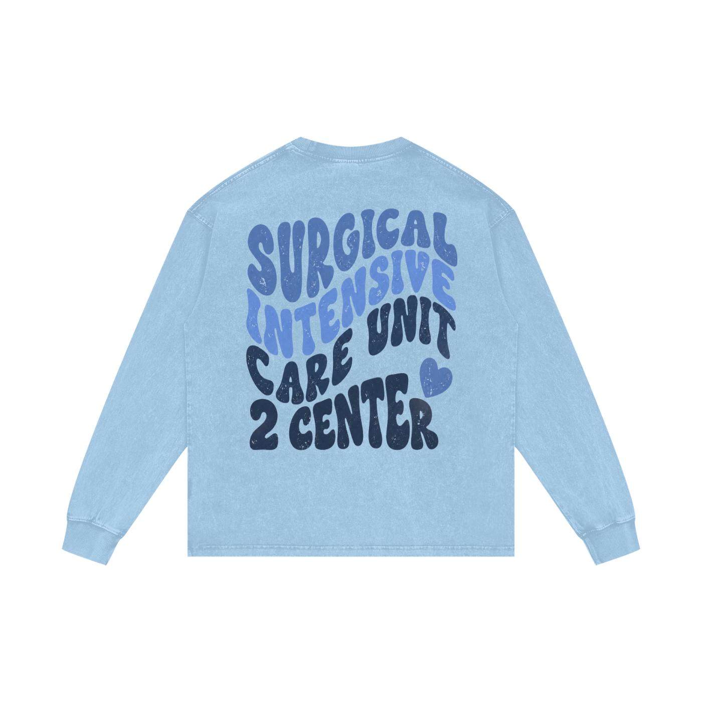 2 Center- adult unisex Acid Wash Oversize Long Sleeve T-Shirt