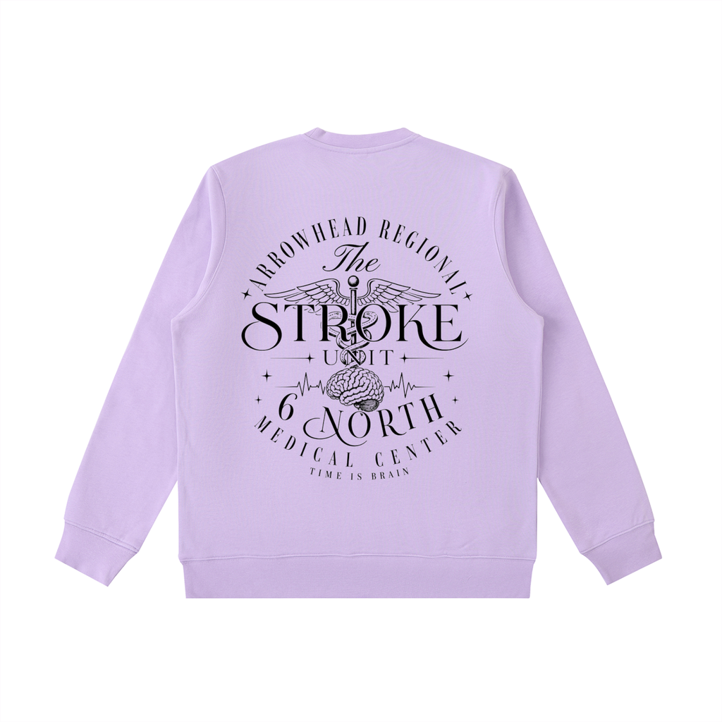 6 North Black Lettering -Essential Heavyweight Crewneck  Sweatshirt