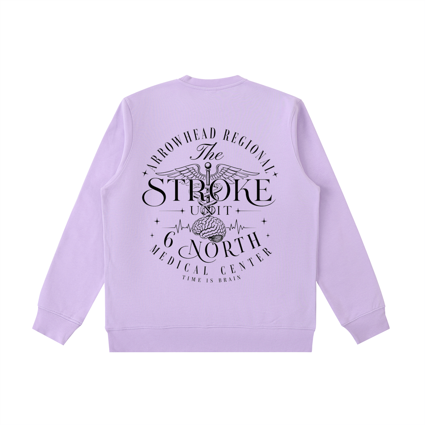 6 North Black Lettering -Essential Heavyweight Crewneck  Sweatshirt